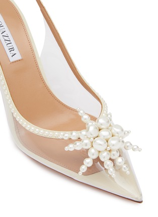 细节 - 点击放大 - AQUAZZURA - PVC 珠串露跟高跟鞋