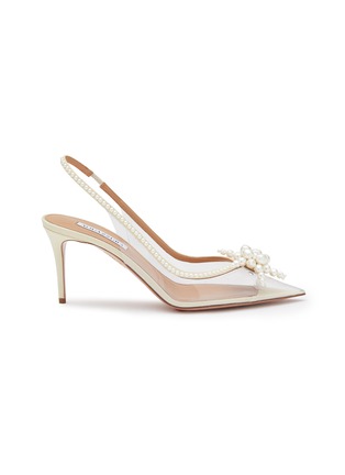 首图 - 点击放大 - AQUAZZURA - PVC 珠串露跟高跟鞋