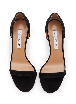 细节 - 点击放大 - AQUAZZURA - 85 UPTOWN 一字带绒面高跟鞋