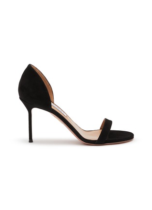 首图 - 点击放大 - AQUAZZURA - 85 UPTOWN 一字带绒面高跟鞋