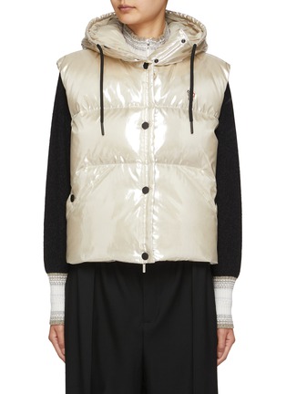 首图 - 点击放大 - MONCLER - 金属感连帽羽绒背心