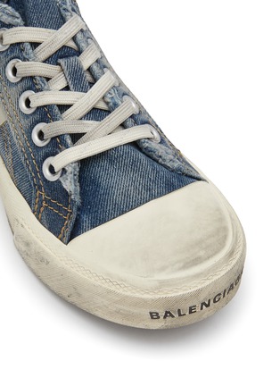 细节 - 点击放大 - BALENCIAGA - PARIS 仿旧牛仔穆勒运动鞋
