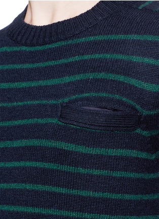 细节 - 点击放大 - SACAI - Stripe wool sweater