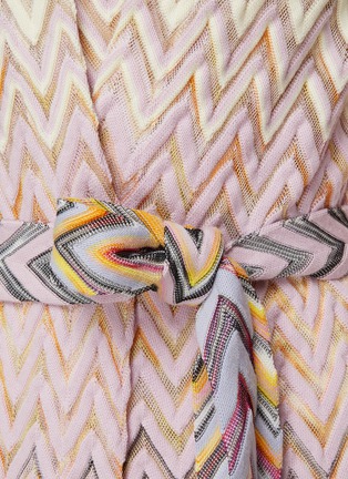  - MISSONI - 之字纹系带开襟毛衣