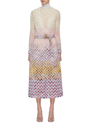 首图 - 点击放大 - MISSONI - 之字纹系带开襟毛衣