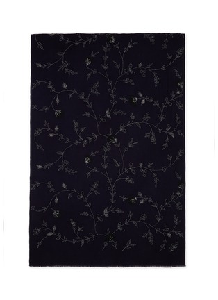 细节 - 点击放大 - JANAVI - 花朵刺绣羊毛围巾