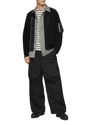 模特儿示范图 - 点击放大 - SACAI - 针织拉链开衫