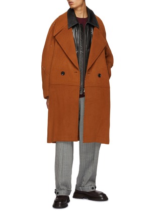 模特儿示范图 - 点击放大 - STAFFONLY - 双扣轮廓混羊毛大衣