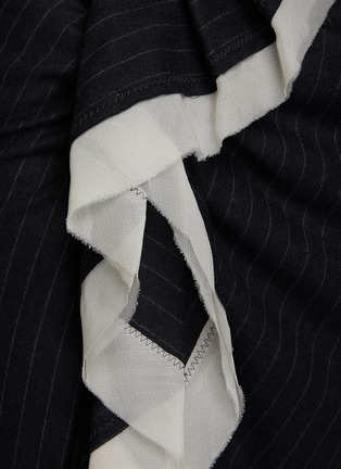  - DRIES VAN NOTEN - 荷叶边开衩条纹半裙