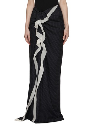 首图 - 点击放大 - DRIES VAN NOTEN - 荷叶边开衩条纹半裙