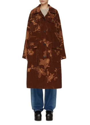 首图 - 点击放大 - DRIES VAN NOTEN - 花卉丝绒长大衣