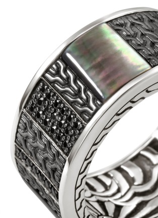 细节 - 点击放大 - JOHN HARDY - Classic Chain Sapphire Spinel Mother Of Pearl Rhodium Plated Ring — Size 9