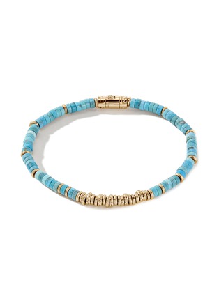 首图 - 点击放大 - JOHN HARDY - Classic Chain Turquoise 14K Gold Heishi Beaded Bracelet — Size UL