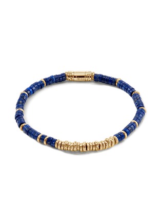 首图 - 点击放大 - JOHN HARDY - Classic Chain Lapis Lazuli 14K Gold Heishi Beaded Bracelet — Size UM