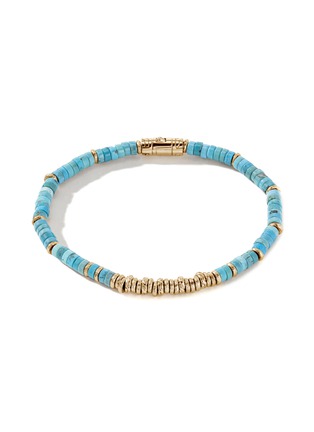首图 - 点击放大 - JOHN HARDY - Classic Chain Turquoise 14K Gold Heishi Beaded Bracelet — Size UM