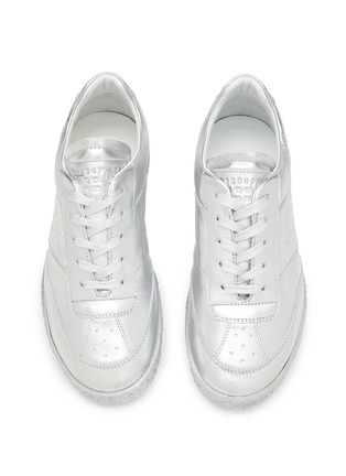 细节 - 点击放大 - MM6 MAISON MARGIELA - 金属感真皮运动鞋