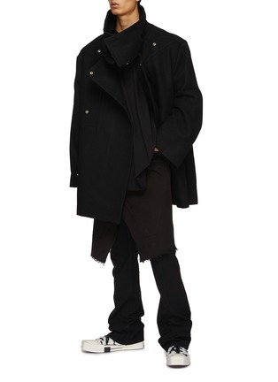 模特儿示范图 - 点击放大 - RICK OWENS - 孔眼厚呢短大衣