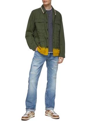 模特儿示范图 - 点击放大 - WASHI - Kozo Choka Distressed Straight Leg Jeans