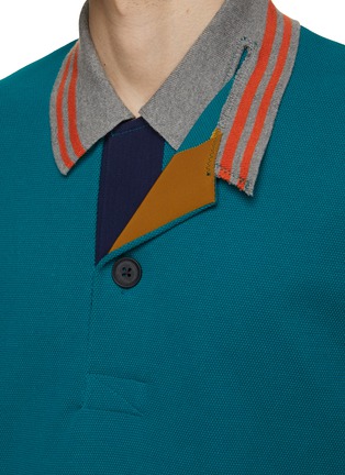  - KOLOR - 条纹衣领 POLO 衫