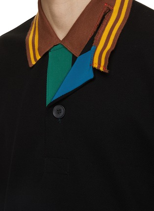  - KOLOR - 条纹衣领 POLO 衫