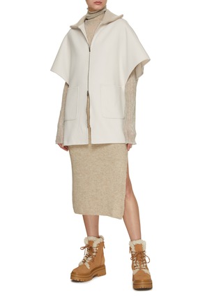 模特儿示范图 - 点击放大 - PESERICO - Chunky Ribbed Knit Pencil Skirt