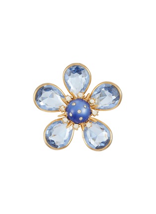 首图 - 点击放大 - LANE CRAWFORD VINTAGE ACCESSORIES - Gold Tone Glass Diamante Flower Brooch