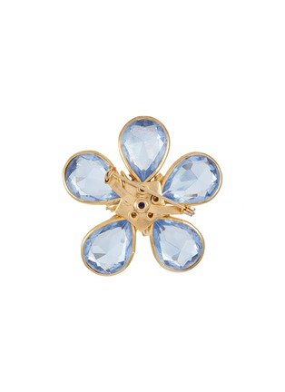 模特示范图 - 点击放大 - LANE CRAWFORD VINTAGE ACCESSORIES - Gold Tone Glass Diamante Flower Brooch