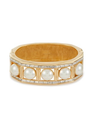 首图 - 点击放大 - LANE CRAWFORD VINTAGE ACCESSORIES - Gold Tone Faux Pearl Diamanté Bracelet