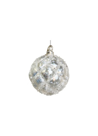 首图 –点击放大 - SHISHI - Frosted Grid Glass Ball Ornament – White Glitter