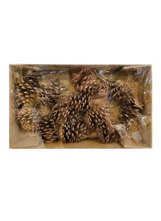 首图 –点击放大 - SHISHI - Gold-Toned Cedar Cones With Hanger  Set of 12 — Brown