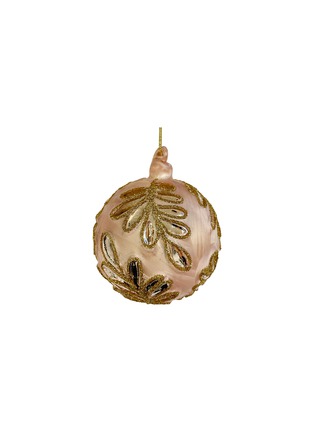 首图 –点击放大 - SHISHI - Glitter Leaf Motif Glass Ball Ornament — Pink/Silver