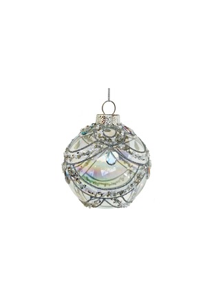 首图 –点击放大 - SHISHI - Lustered Glitter Bead Glass Ball Ornament — Clear/Silver
