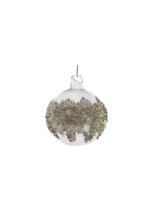 首图 –点击放大 - SHISHI - Lustered Glitter Bead Glass Ball Ornament — Silver/Green