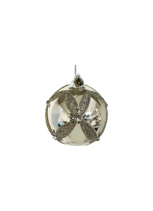 首图 –点击放大 - SHISHI - Glitter Bead Shiny Glass Ball Ornament — Silver