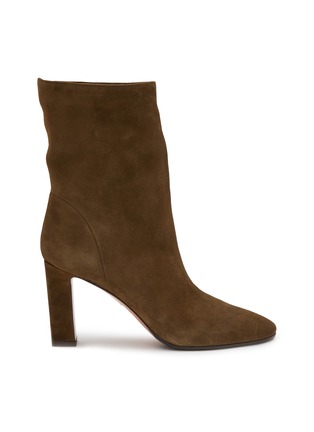 首图 - 点击放大 - AQUAZZURA - 绒面皮尖头高跟靴