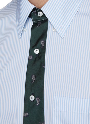  - THOM BROWNE - 领带条纹长袖衬衫