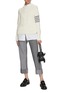 模特儿示范图 - 点击放大 - THOM BROWNE - 四重条纹麻花针织衫