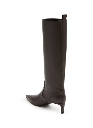  - BRUNELLO CUCINELLI - 尖头真皮高跟长筒靴