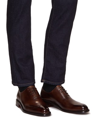 模特儿示范图 - 点击放大 - TESTONI - 10-Eyelet Leather Oxford Shoes