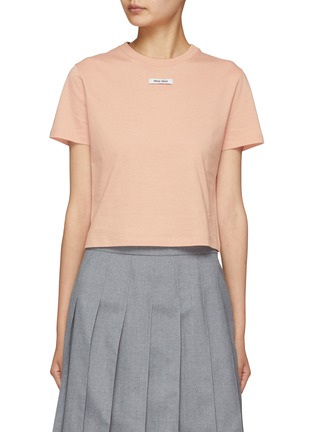 首图 - 点击放大 - MIU MIU - LOGO 拼贴 T 恤