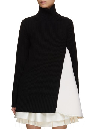首图 - 点击放大 - SACAI - 高领拼接针织毛衣