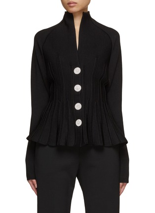 首图 - 点击放大 - BALMAIN - 褶裥花开针织开衫