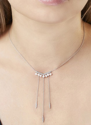 细节 - 点击放大 - YOKO LONDON - Trend Diamond Pearl 18K White Gold Necklace