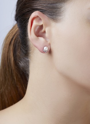 细节 - 点击放大 - YOKO LONDON - Trend Diamond Pearl 18K White Gold Earrings