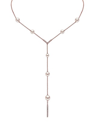 首图 - 点击放大 - YOKO LONDON - Trend Diamond Pearl 18K Rose Gold Necklace