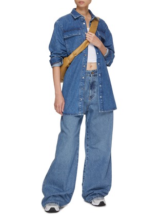 模特儿示范图 - 点击放大 - FRAME - 牛仔衬衫式连衣裙