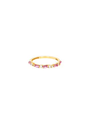 首图 - 点击放大 - SUZANNE KALAN - Thin Mix Mini Diamond Pink Sapphire 18K Gold Half Eternity Band — Size 7