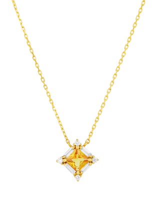 首图 - 点击放大 - SUZANNE KALAN - Princess Midi Diamond Yellow Sapphire 18K Gold Pendant Necklace — 16"/18"