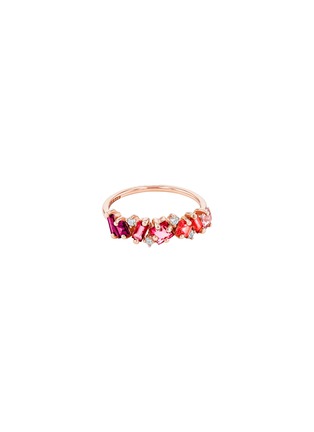 首图 - 点击放大 - SUZANNE KALAN - Nadima Diamond Gemstone 14K Rose Gold Red Ombre Ring