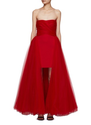 首图 - 点击放大 - GIAMBATTISTA VALLI - 网纱抹胸连衣裙